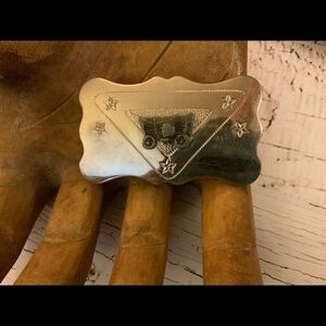 Chambers belt company belt buckle w/covered wagon